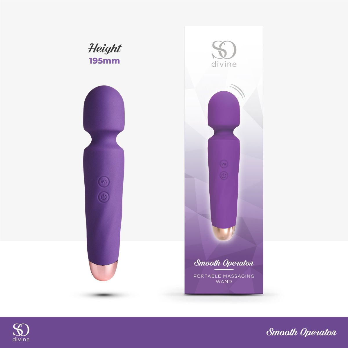 Купить фиолетовый вибромассажер smooth operator rechargeable wand - 19,5 см. Image