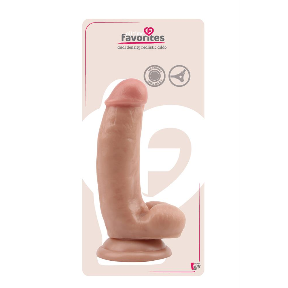 Купить телесный фаллоимитатор dual density dildo на присоске - 17 см. Image