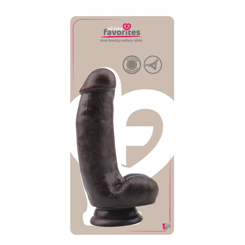 Купить коричневый фаллоимитатор dual density dildo на присоске - 17 см. Image