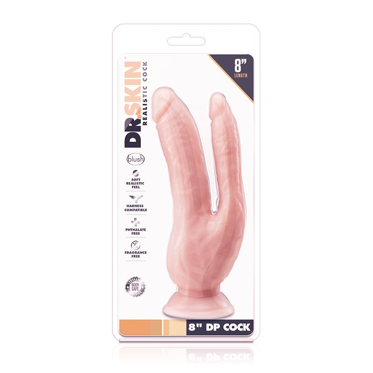 Купить телесный фаллоимитатор 8 inch dp cock - 20,32 см. Image