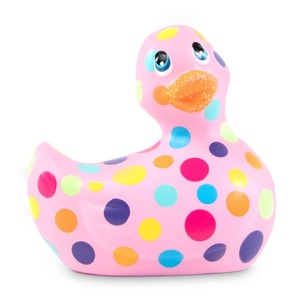 Купить розовый вибратор-уточка i rub my duckie 2.0 happiness в разноцветный горох Image