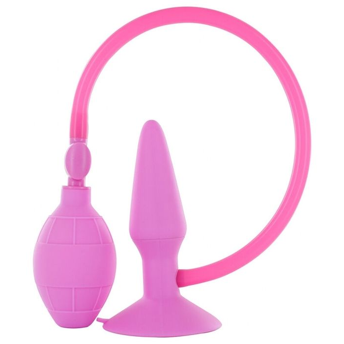 Купить розовая анальная пробка с расширением inflatable butt plug small - 10 см. Image