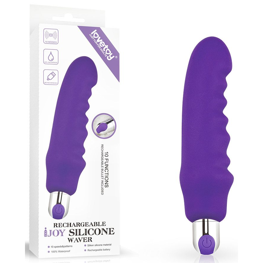 Купить фиолетовый вибратор rechargeable ijoy silicone waver - 16,5 см. Image