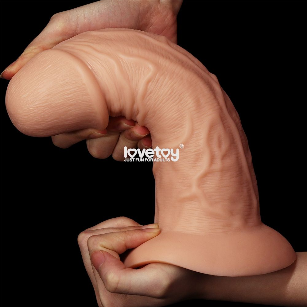 Купить телесный фаллоимитатор-гигант 9.5 realistic curved dildo - 24 см. Image