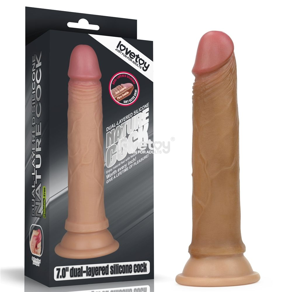 Купить фаллоимитатор 7 dual layered platinum silicone cock - 18,5 см. Image