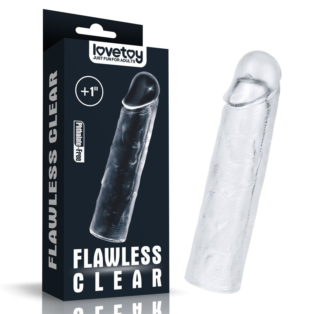 Купить прозрачная насадка-удлинитель flawless clear penis sleeve add 1 - 15,5 см. Image