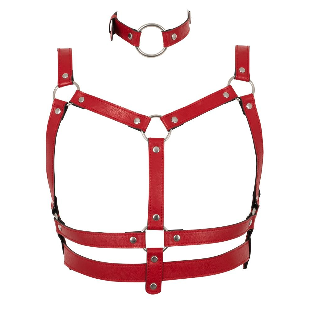 Купить красный комплект бдсм-аксессуаров harness set Image