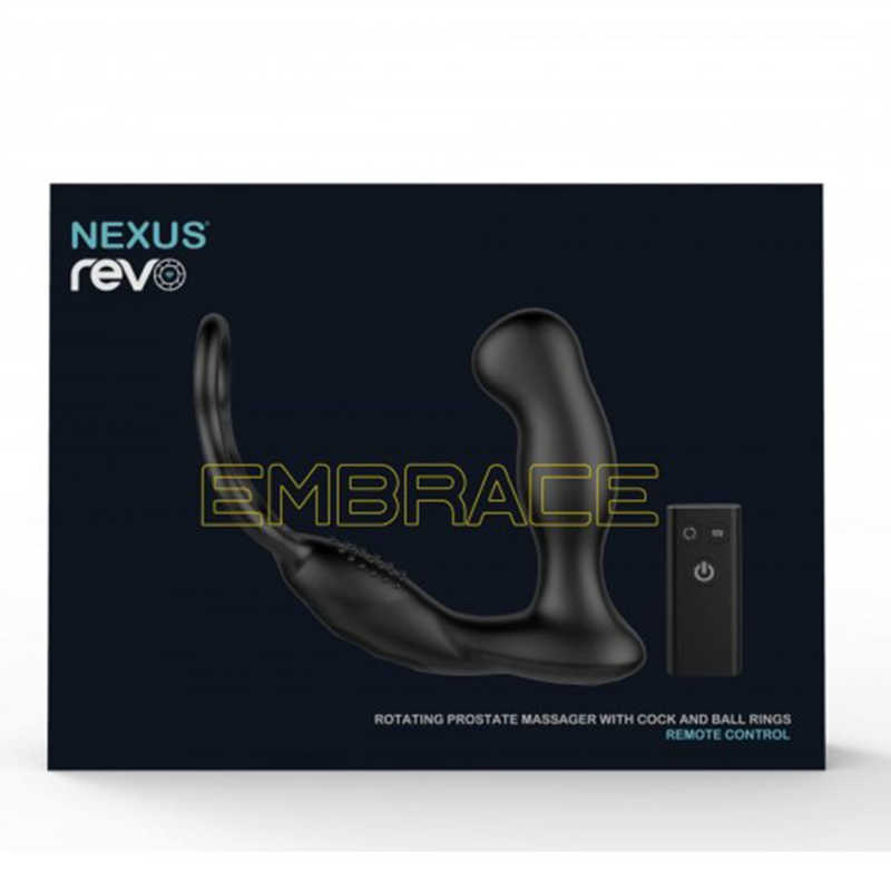 Купить черный вибромассажер простаты revo embrace с эрекционным кольцом Image