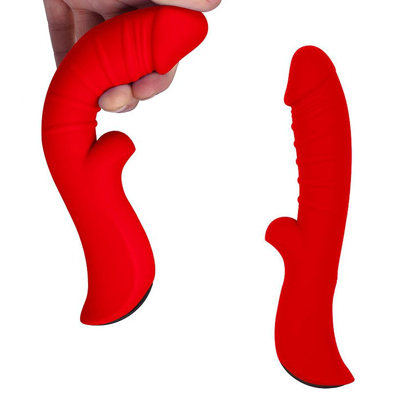 Купить красный вибромассажер 5  silicone wild passion - 19,1 см. Image