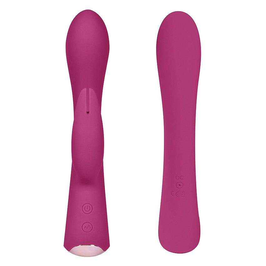 Купить бордовый вибромассажер-кролик 5  silicone bunny love - 19,1 см. Image