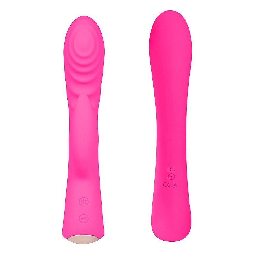 Купить ярко-розовый вибромассажер-кролик 5  silicone ripple passion - 19,1 см. Image