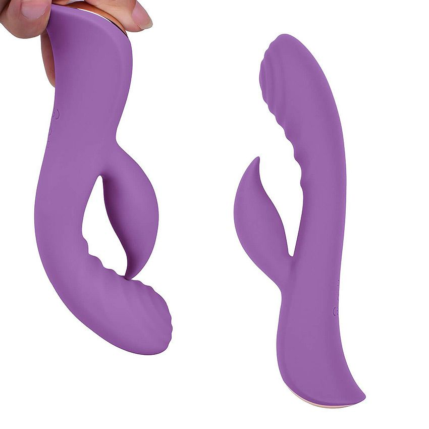 Купить фиолетовый вибромассажер-кролик 5  silicone ripple passion - 19,1 см. Image