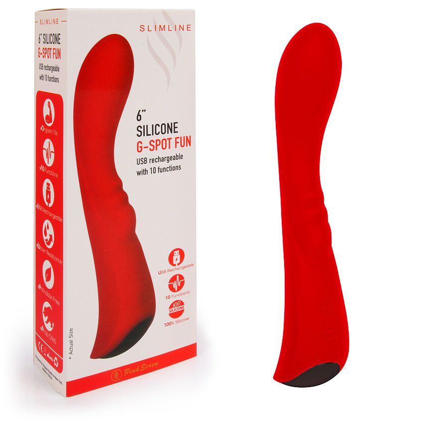 Купить красный вибромассажер 6  silicone g-spot fun - 19,1 см. Image