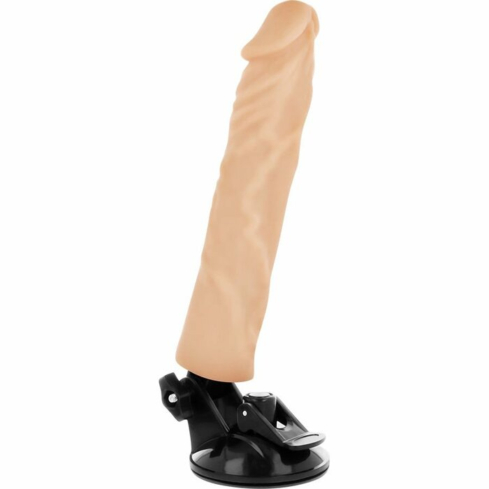 Купить телесный вибратор на мощной присоске basecock realistic vibrator remote control - 21 см. Image