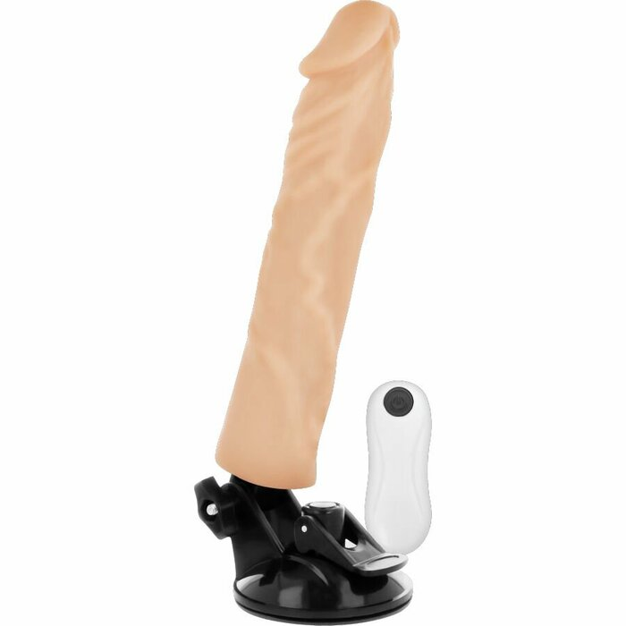 Купить телесный вибратор на мощной присоске basecock realistic vibrator remote control - 21 см. Image