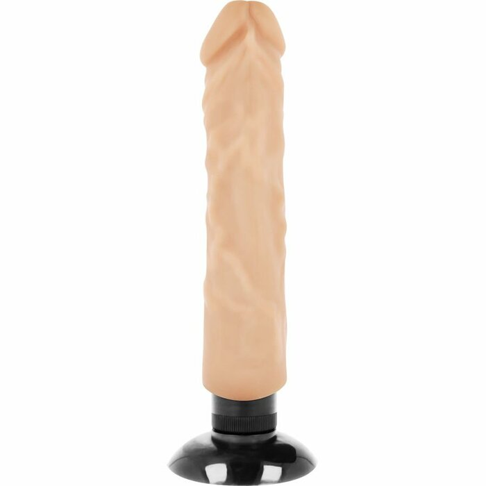 Купить телесный вибратор на присоске basecock realistic vibrator 2in1 - 20 см. Image