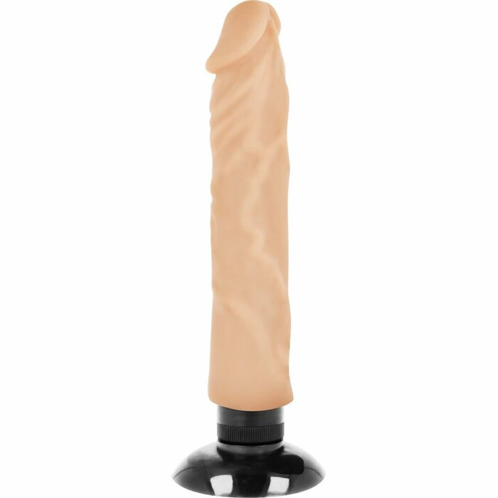 Купить телесный вибратор на присоске basecock realistic vibrator 2in1 - 20 см. Image