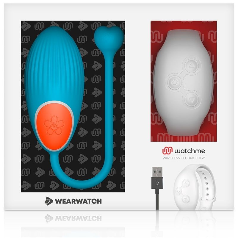 Купить голубое виброяйцо с белым пультом-часами wearwatch egg wireless watchme Image