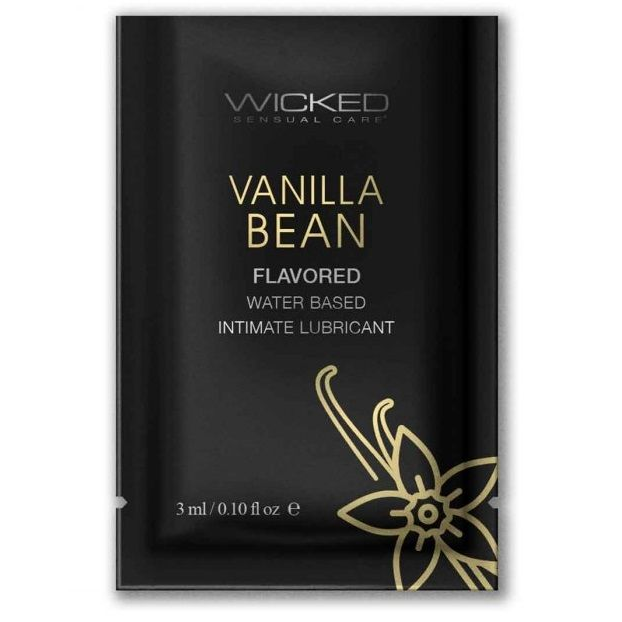 Купить лубрикант на водной основе с ароматом ванильных бобов wicked aqua vanilla bean - 3 мл. Image