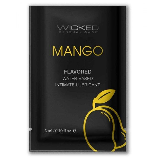 Купить лубрикант на водной основе с ароматом манго wicked aqua mango - 3 мл. Image