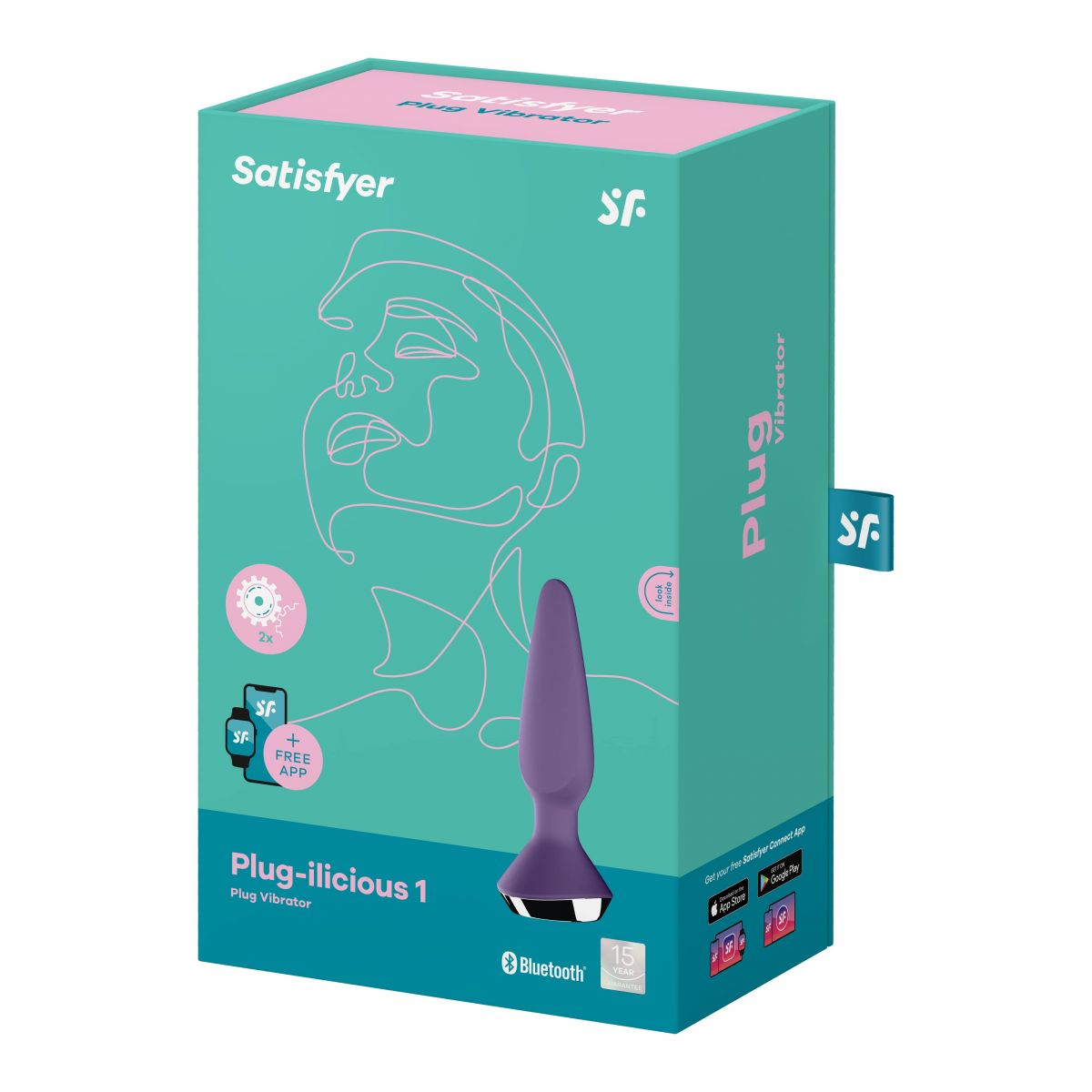 Купить фиолетовая анальная пробка с вибрацией satisfyer plug-ilicious 1 - 13,5 см. Image