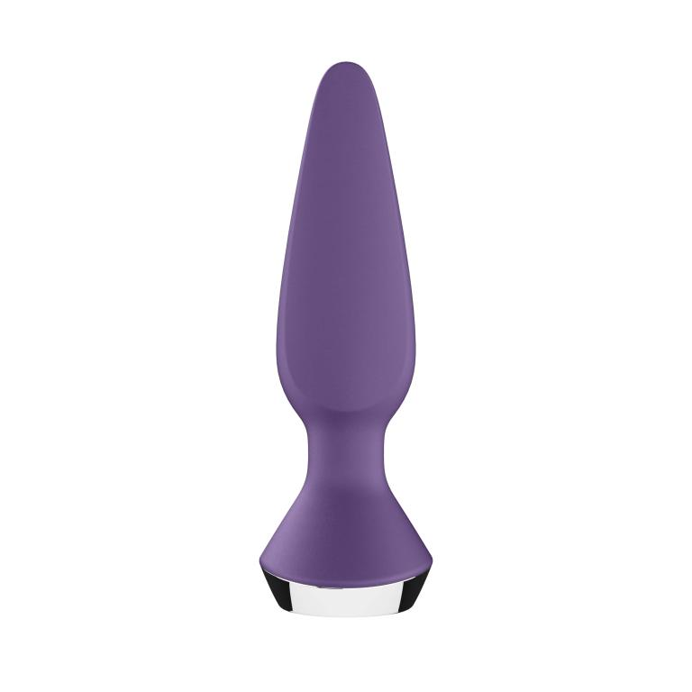 Купить фиолетовая анальная пробка с вибрацией satisfyer plug-ilicious 1 - 13,5 см. Image