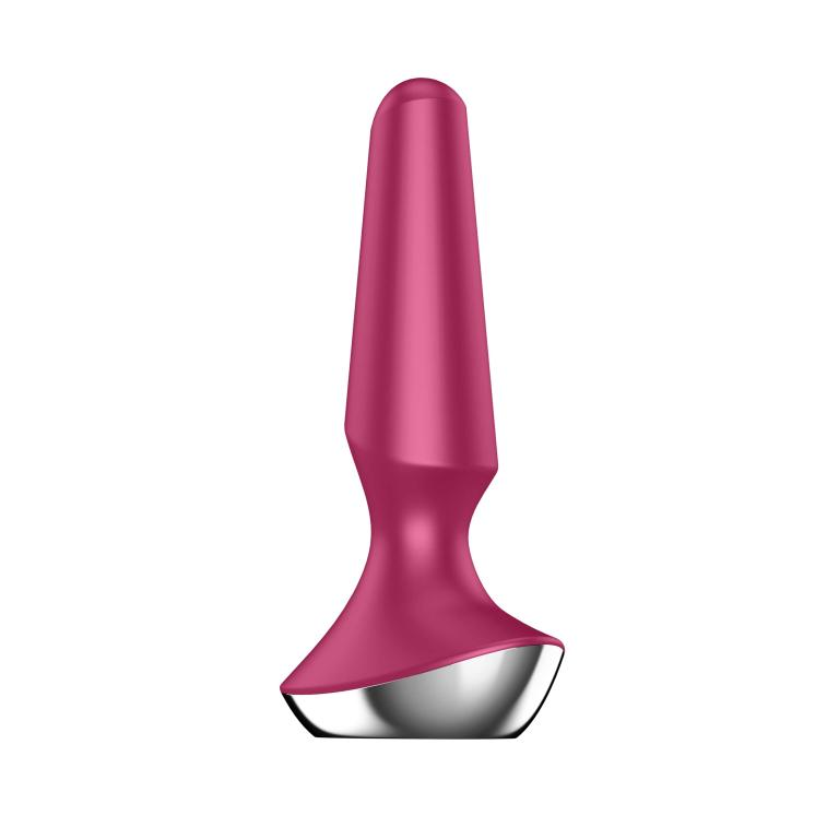 Купить малиновая анальная пробка с вибрацией satisfyer plug-ilicious 2 - 14 см. Image