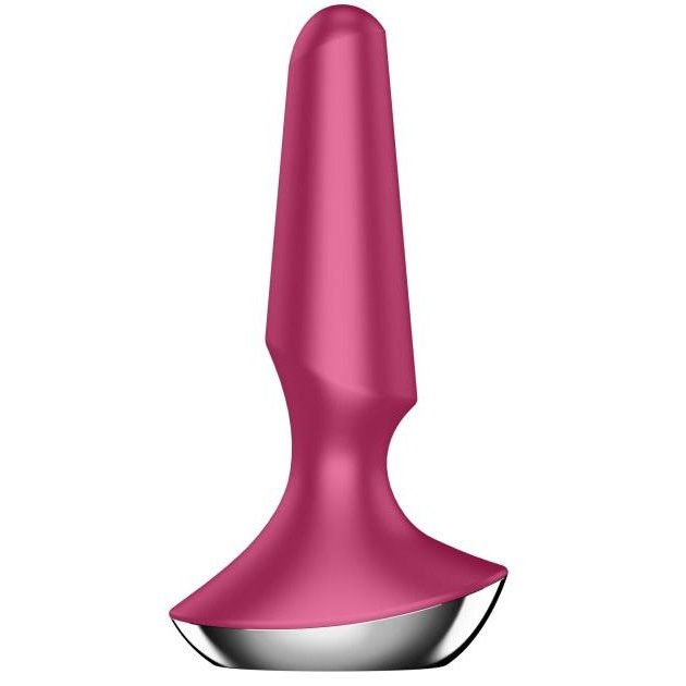 Купить малиновая анальная пробка с вибрацией satisfyer plug-ilicious 2 - 14 см. Image