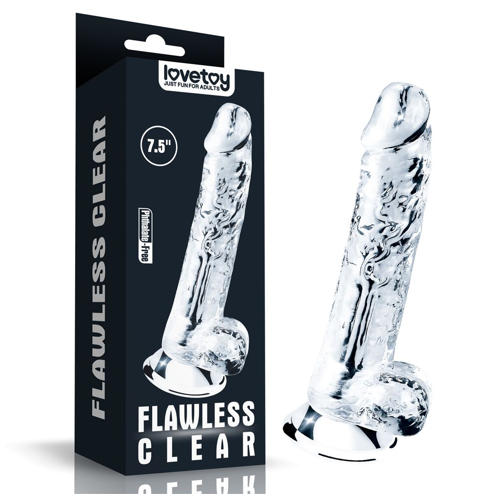 Купить прозрачный фаллоимитатор flawless clear dildo 7.5 - 19 см. Image