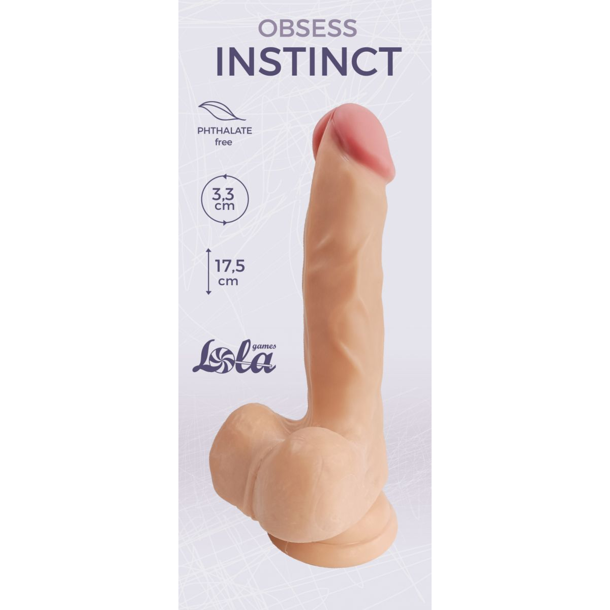 Купить телесный фаллоимитатор obsess instinct - 17,5 см. Image