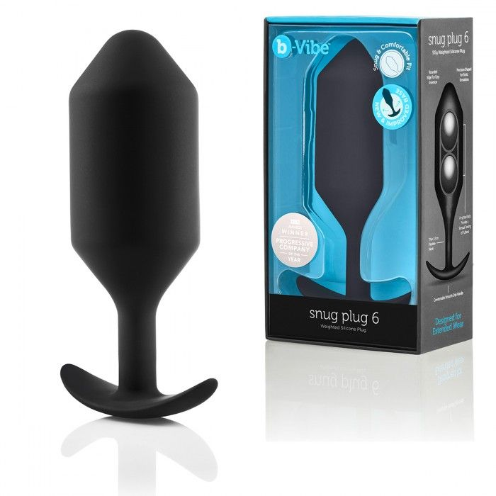 Купить черная анальная пробка для ношения b-vibe snug plug 6 - 17 см. Image