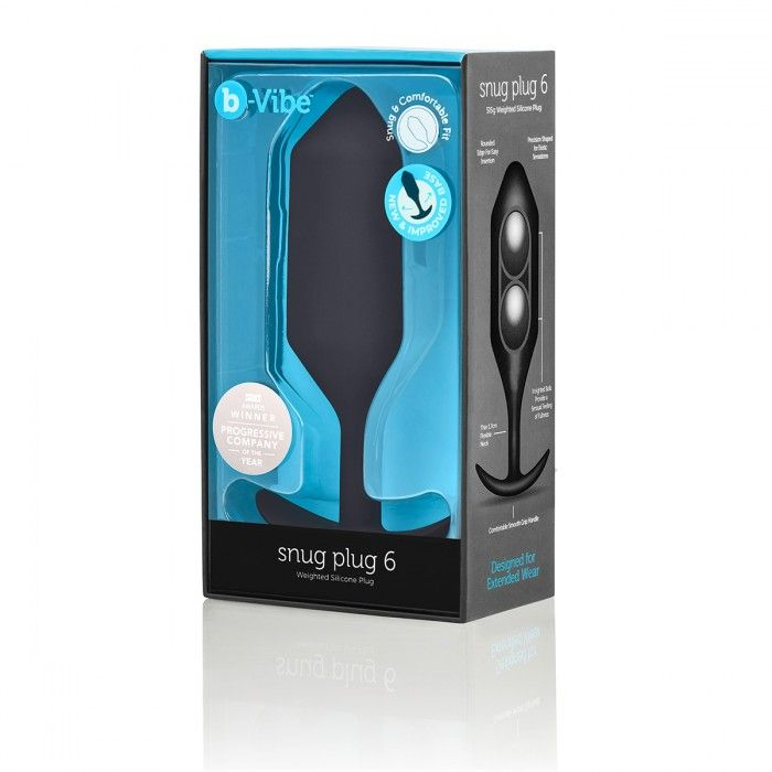 Купить черная анальная пробка для ношения b-vibe snug plug 6 - 17 см. Image