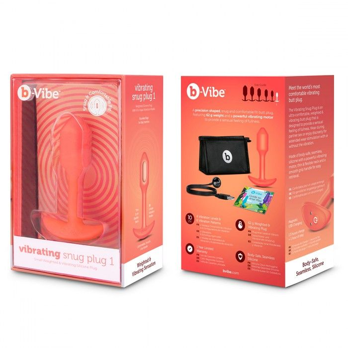 Купить оранжевая вибропробка для ношения b-vibe snug plug 1 - 10 см. Image