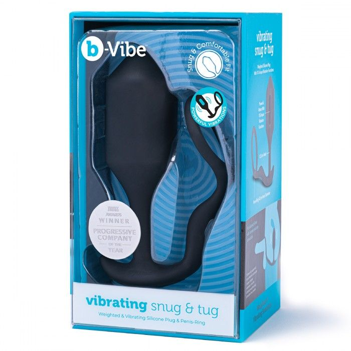 Купить черная анальная вибропробка с эрекционным кольцом vibrating snug &amp;amp; tug xl Image