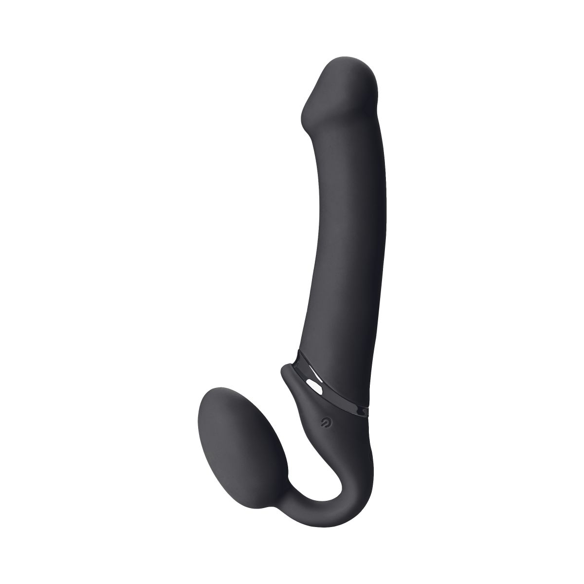 Купить черный безремневой вибрострапон vibrating bendable strap-on - size l Image