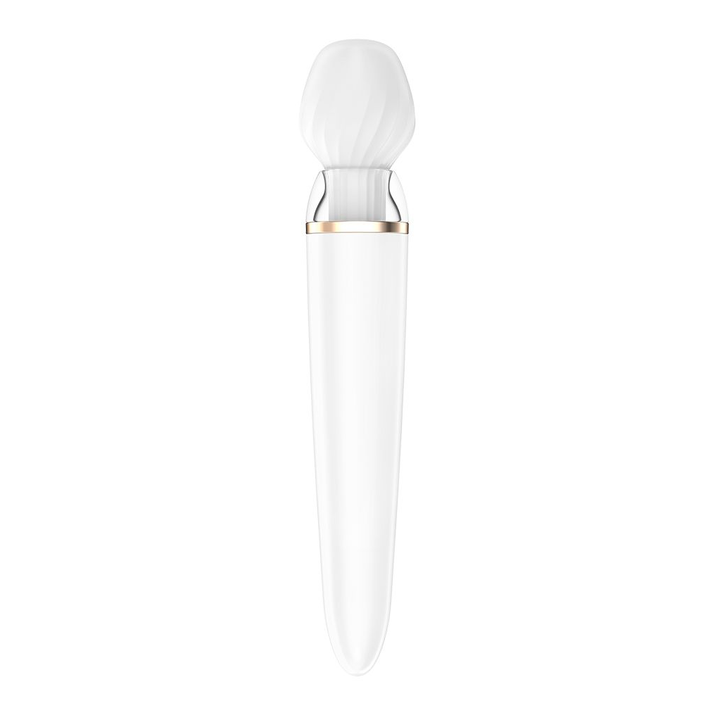 Купить белый вибромассажер satisfyer double wand-er со сменными насадками Image