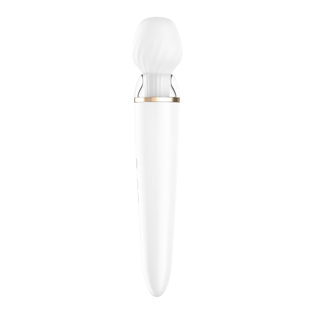 Купить белый вибромассажер satisfyer double wand-er со сменными насадками Image