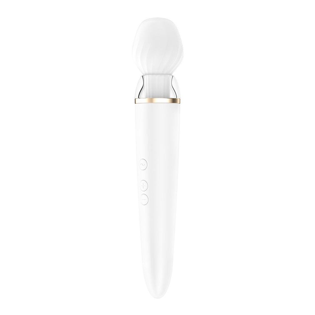 Купить белый вибромассажер satisfyer double wand-er со сменными насадками Image