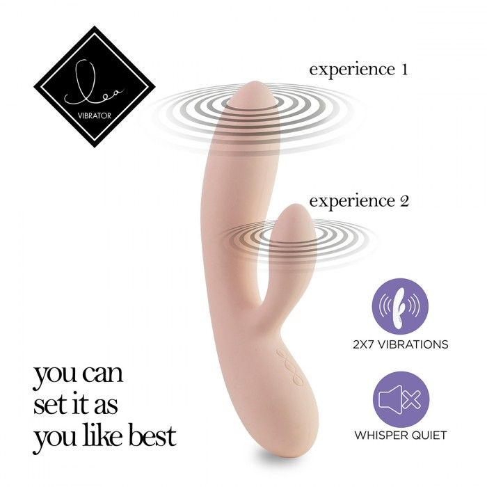 Купить бежевый вибратор-кролик lea rabbit vibrator - 20,2 см. Image