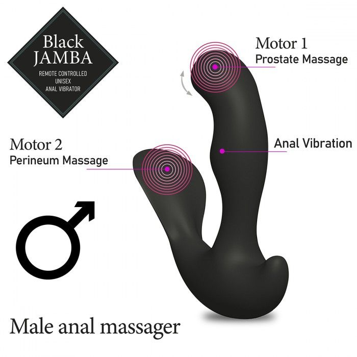 Купить универсальный анальный массажер black jamba anal vibrator - 12 см. Image