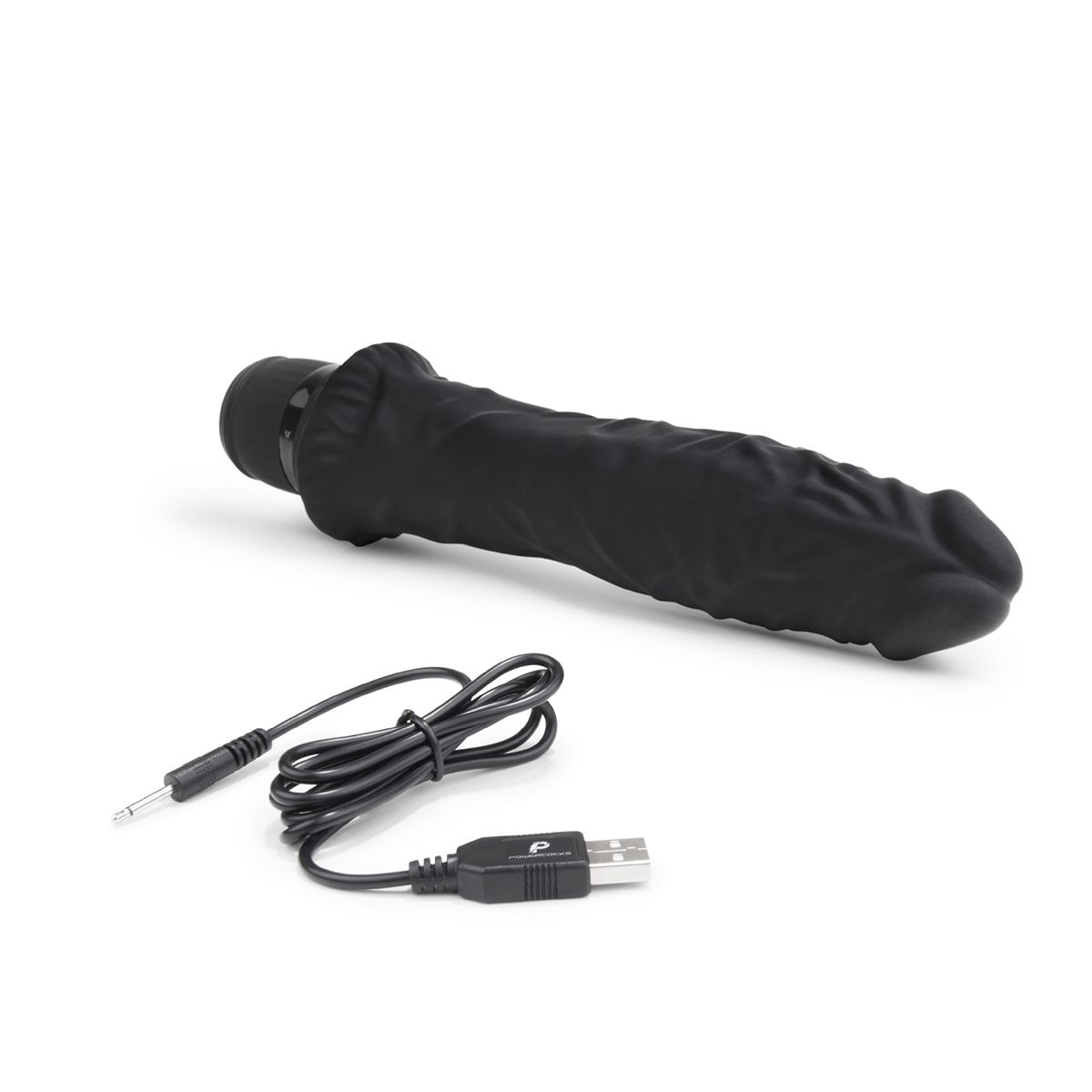 Купить черный вибратор-реалистик 8  girthy realistic vibrator - 24,5 см. Image