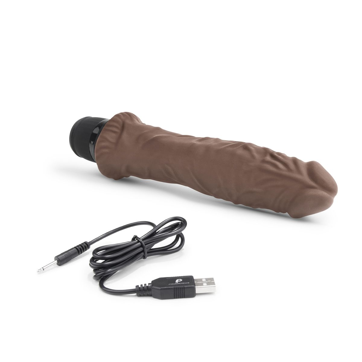 Купить коричневый вибратор-реалистик 8  girthy realistic vibrator - 24,5 см. Image