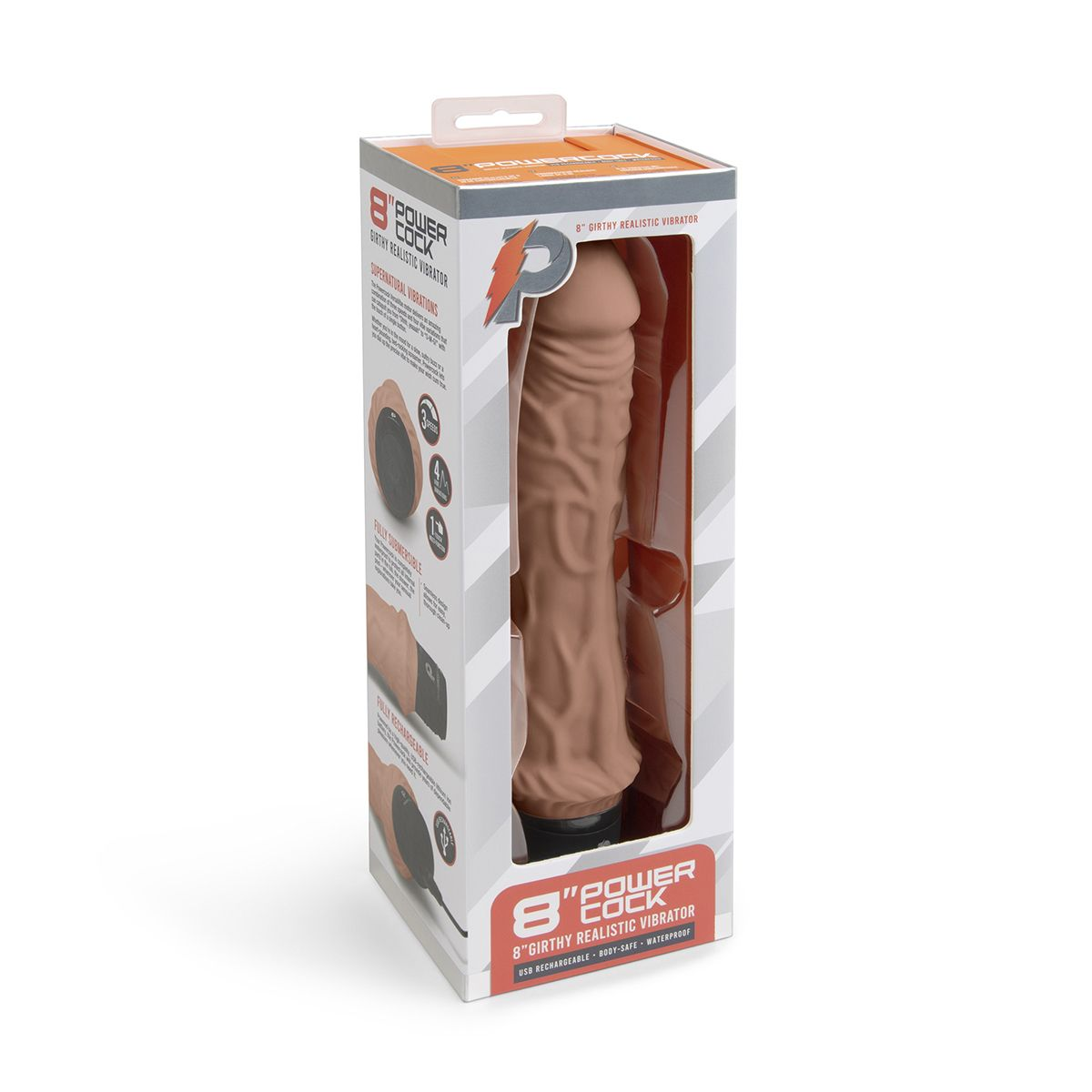 Купить кофейный вибратор-реалистик 8  girthy realistic vibrator - 24,5 см. Image