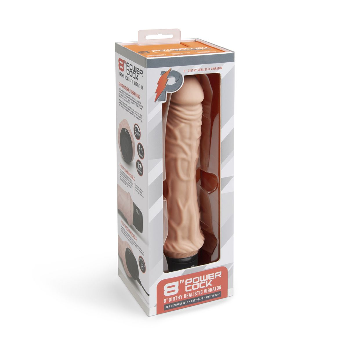 Купить телесный вибратор-реалистик 8  girthy realistic vibrator - 24,5 см. Image