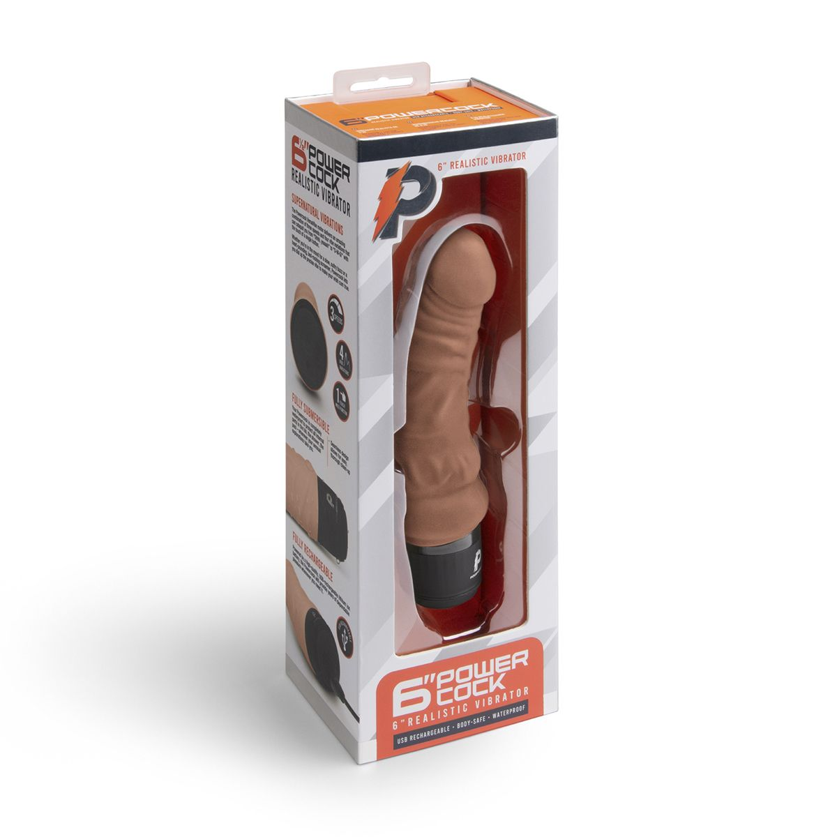 Купить кофейный вибратор-реалистик 6  realistic vibrator - 17 см. Image