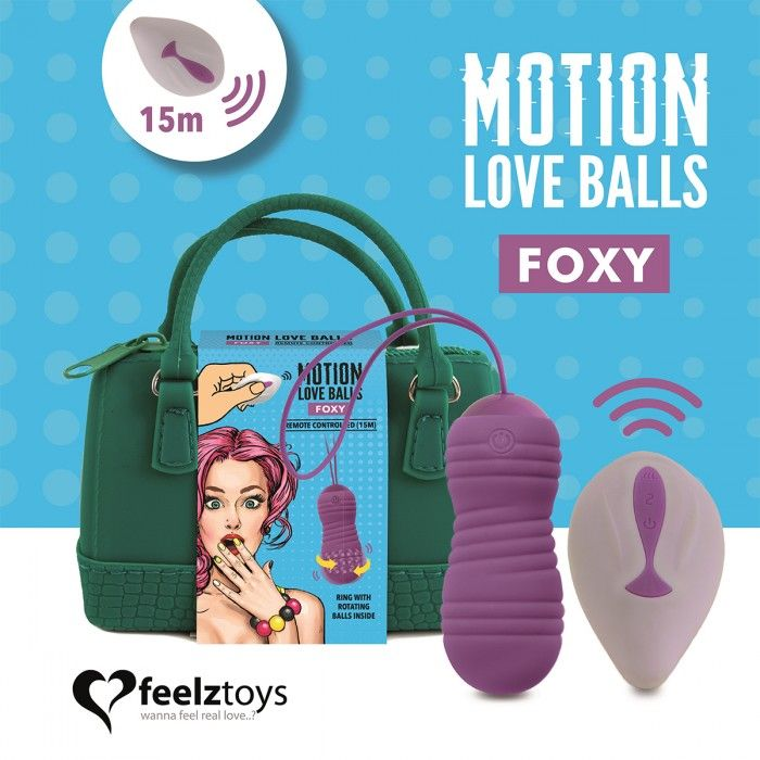 Купить фиолетовые вагинальные шарики с вращением бусин remote controlled motion love balls foxy Image