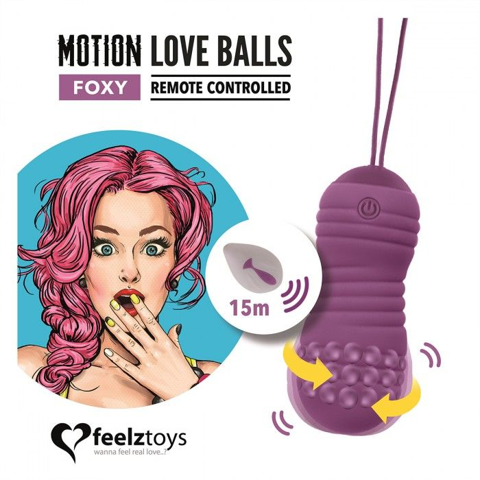 Купить фиолетовые вагинальные шарики с вращением бусин remote controlled motion love balls foxy Image