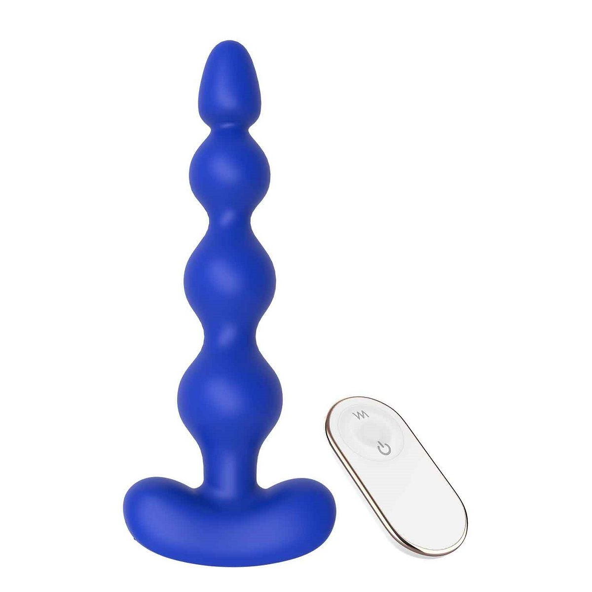 Купить синяя анальная виброелочка с пультом ду remote anal bead - 18 см. Image