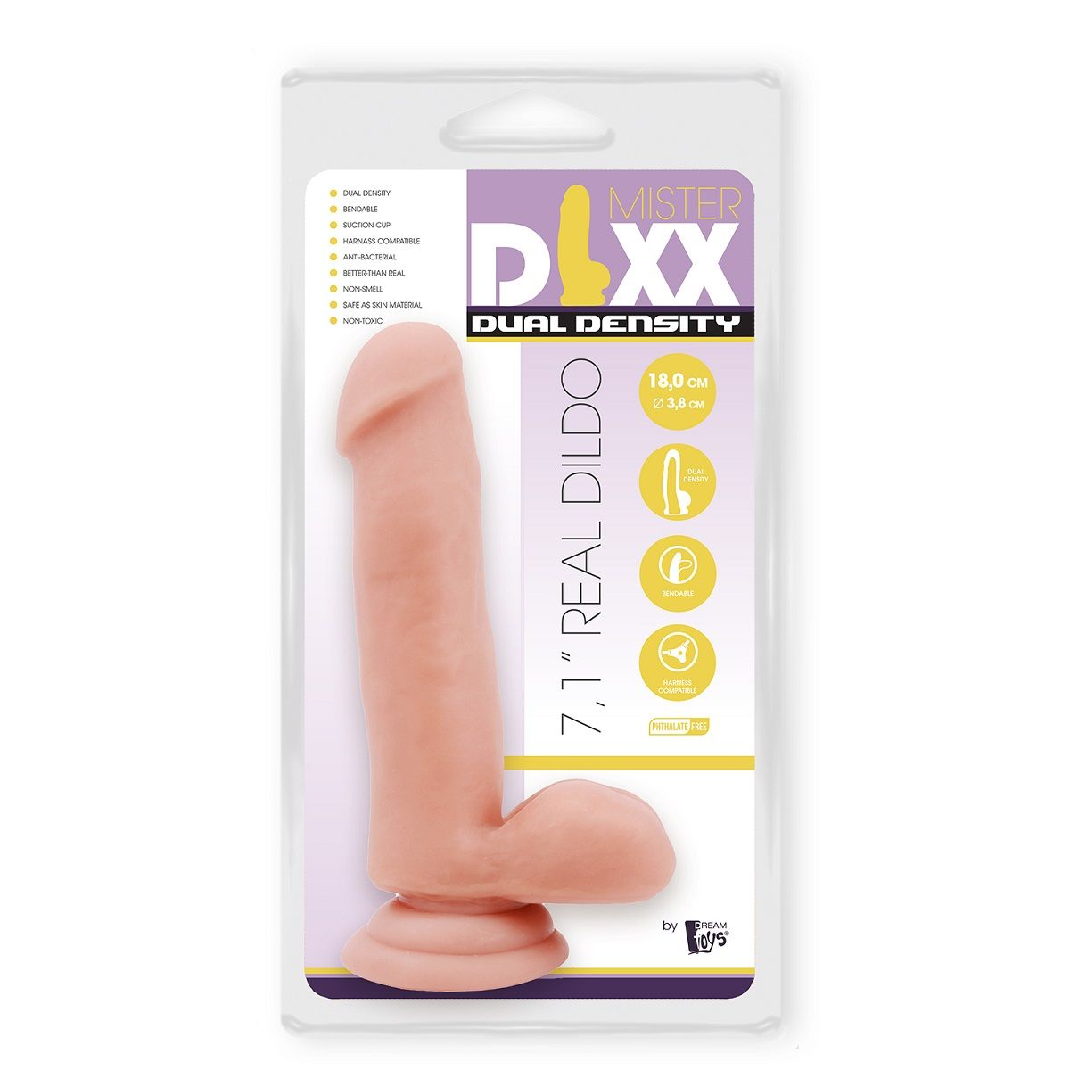 Купить телесный фаллоимитатор-реалистик dual density dildo - 18 см. Image