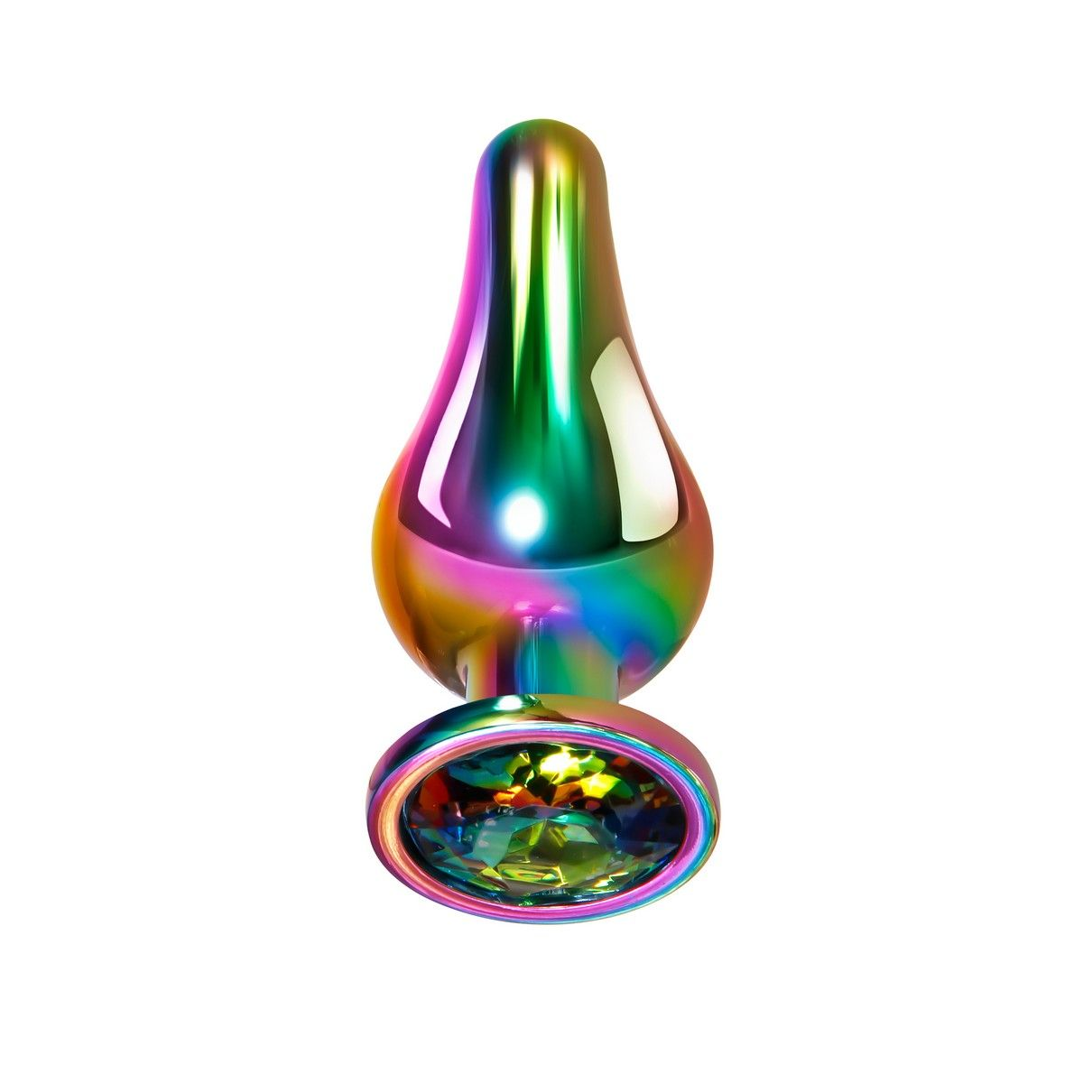 Купить радужная анальная пробка rainbow metal plug small - 9,4 см. Image